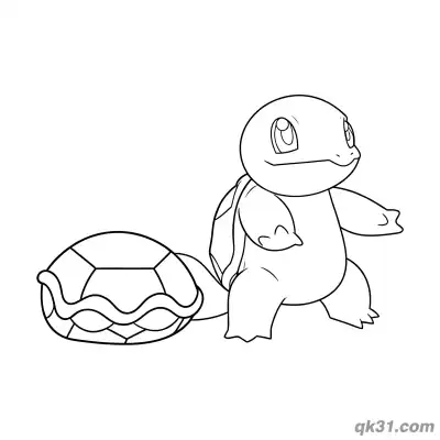 Free printable Cartoon Squirtle Pokemon Coloring Page coloring page