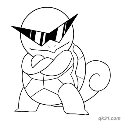 Free printable Cool Squirtle Pokemon Coloring Page coloring page