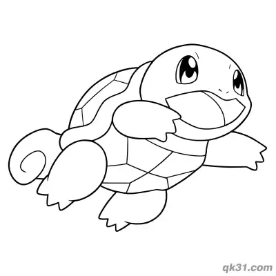 Free printable Easy Squirtle Coloring Page coloring page