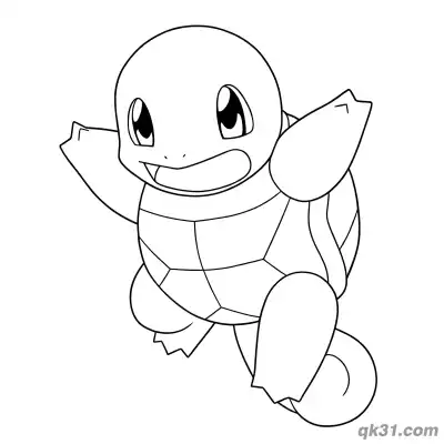 Free printable High Quality Printable Squirtle Coloring Page coloring page