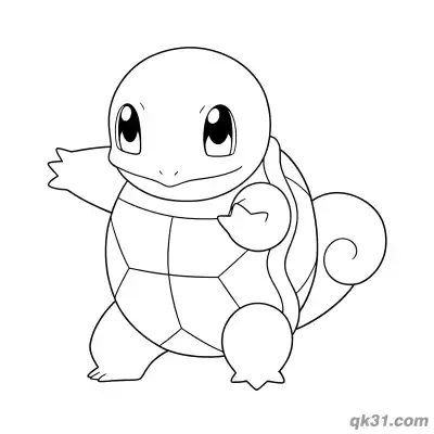 Free printable Original Pokemon Squirtle Coloring Page PDF coloring page