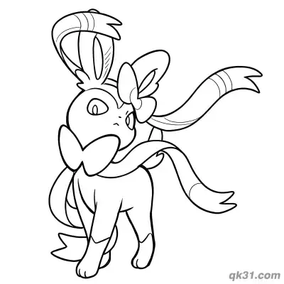 Free printable Sylveon Sniffing Love Hearts Coloring Page coloring page