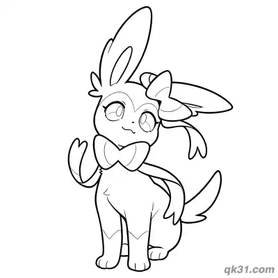 Free printable Sylveon Surprise Gift Box Coloring Page coloring page