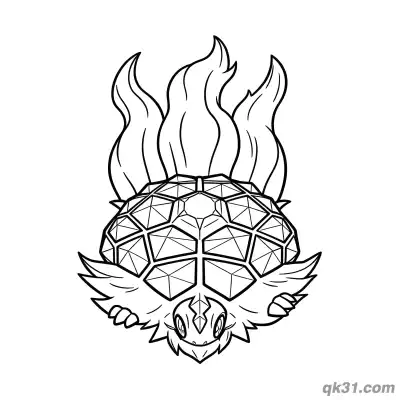 Free printable Terapagos Pokémon Stellar Form Art Coloring Page coloring page