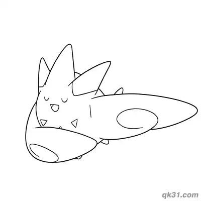 Elegant Togekiss Sleeping Glide Pose Coloring Page