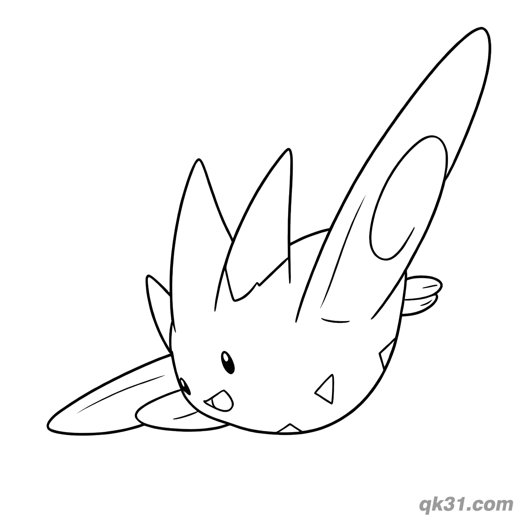 Lazy Togekiss Gliding Low Coloring Page – Free Printable Coloring Page for Kids and Adults