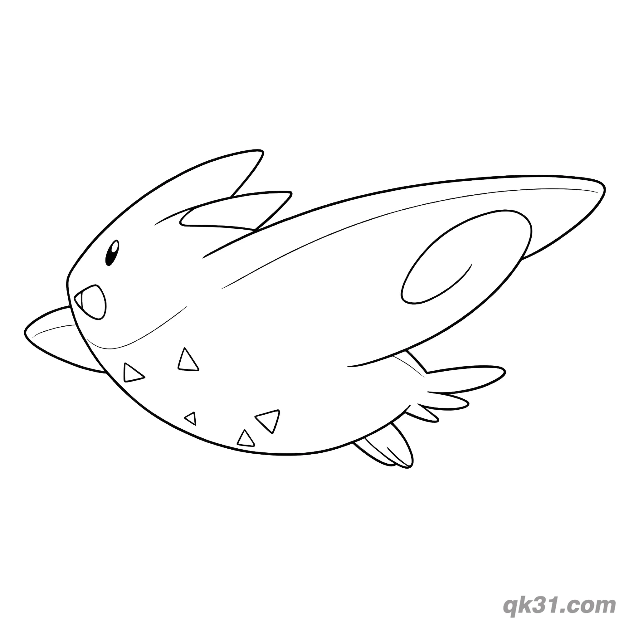 Minimalist Togekiss Diving Coloring Page – Free Printable Coloring Page for Kids and Adults