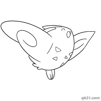 Free printable Minimalist Togekiss Side Flying Coloring Page coloring page