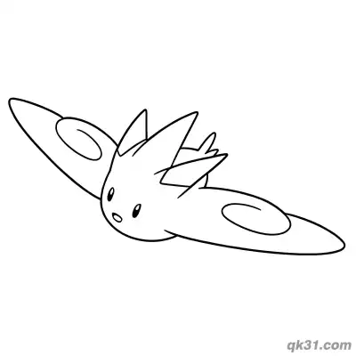 Free printable Togekiss High Speed Horizontal Flight Coloring Page coloring page