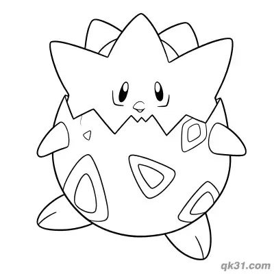 Standard Togepi Front View Coloring Page