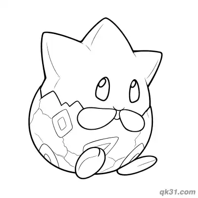 Togepi Gentle Side View Coloring Page