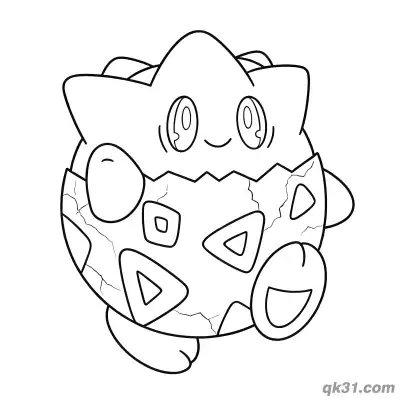 Togepi Gentle Waving Hand Coloring Page