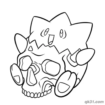 Togepi Laughing Dynamic Action Coloring Page