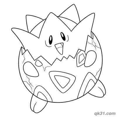 Togepi Playful Tongue Out Coloring Page