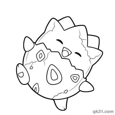 Togepi Side Lying Winking Pose Coloring Page