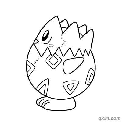 Free printable Togepi Side Profile Standing Coloring Page coloring page