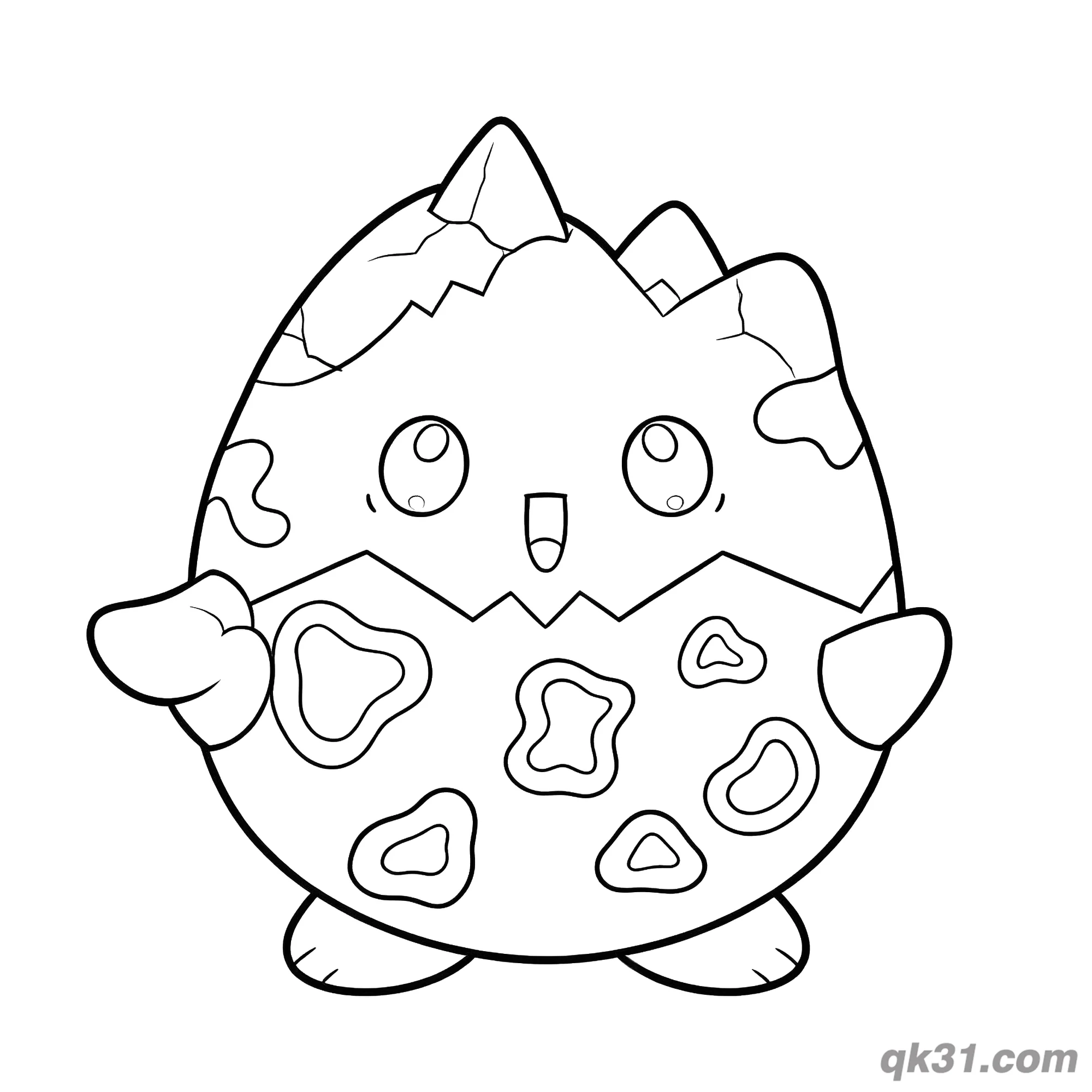 Togepi Unique Pattern Coloring Page – Free Printable Coloring Page for Kids and Adults