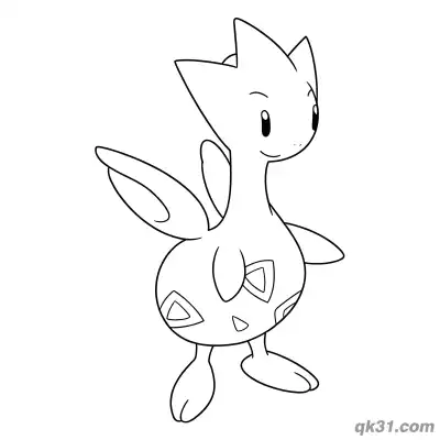 Classic Side Profile Togetic Coloring Page
