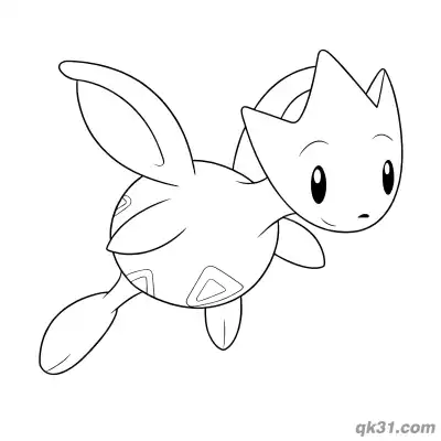 Minimalist Flying Togetic Coloring Page