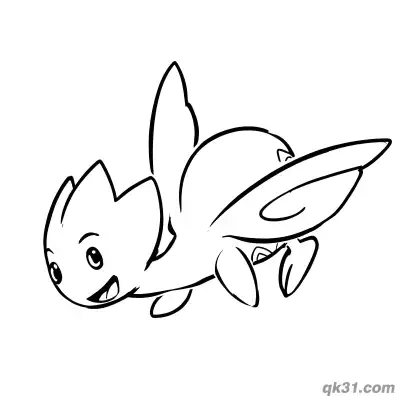 Playful Diving Togetic Coloring Page