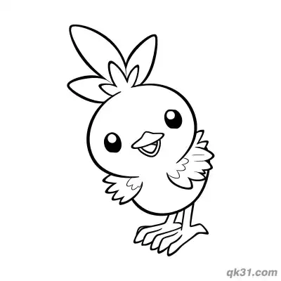 Free printable Torchic Pokemon Tilted Head Cute Coloring Page coloring page