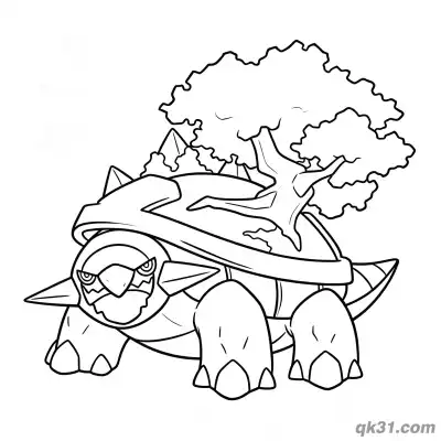 Free printable Ancient Tree Back Torterra Coloring Page coloring page