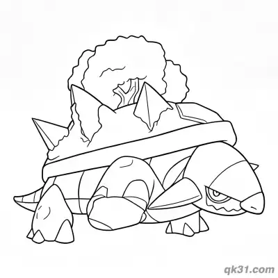 Free printable Large Tree Shell Torterra Pokémon Coloring Page coloring page