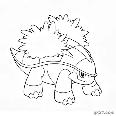Free printable Plant Life on Torterra Pokémon Coloring Page coloring page