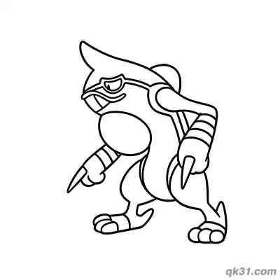 Free printable Toxicroak Dynamic Poison Jab Attack Coloring Page coloring page