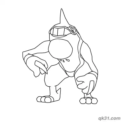 Free printable Toxicroak Fighting Style Claw Strike Coloring Page coloring page