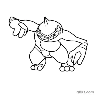 Free printable Toxicroak Front View Full Body Coloring Page coloring page