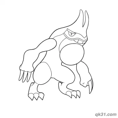 Free printable Toxicroak Low Crouch Defensive Stance Coloring Page coloring page
