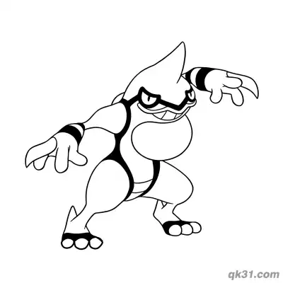 Free printable Toxicroak Vocal Sac Expansion Display Coloring Page coloring page