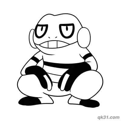 Free printable Toxicroak Poison Claw Attack Pokemon Battle Coloring Page coloring page