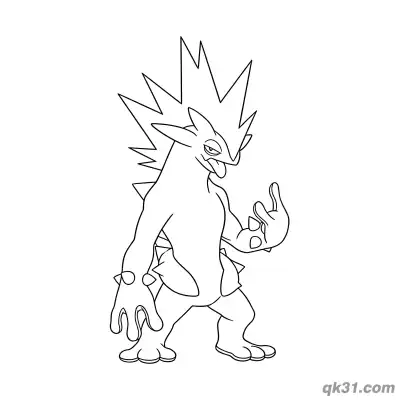 Free printable Toxtricity Low Key Form Coloring Page - Cute Simple Pokémon Printable coloring page
