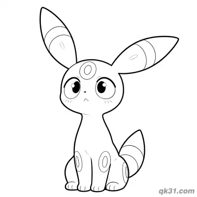 Free printable Umbreon Innocent Big Eyes Coloring Page coloring page
