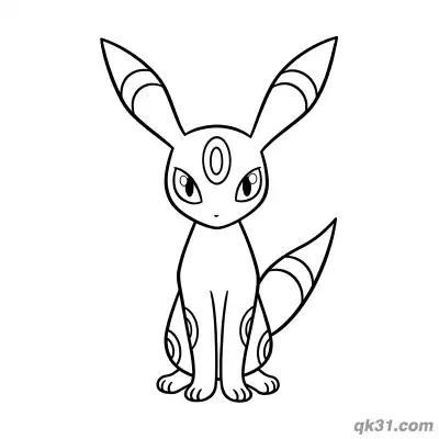 Free printable Umbreon Sitting Pose Coloring Page coloring page
