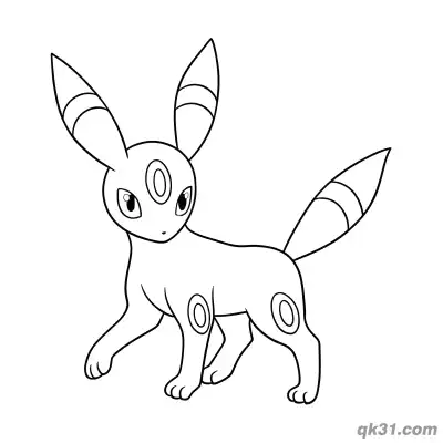 Free printable Umbreon Walking Pose Coloring Page coloring page