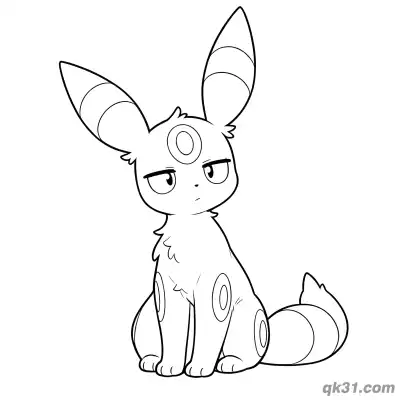 Free printable Umbreon Serious Face Coloring Page coloring page