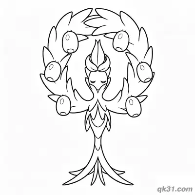 Free printable Wreath Style Arboliva Pokémon Coloring Page coloring page