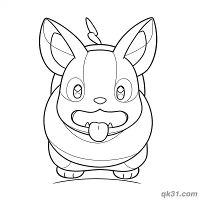Free printable Happy Yamper with Tongue Out Coloring Page coloring page