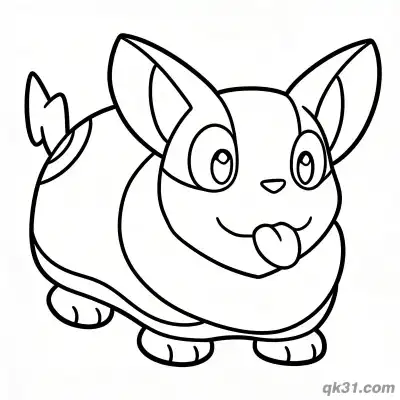 Free printable Yamper Running Tongue Out Coloring Page coloring page