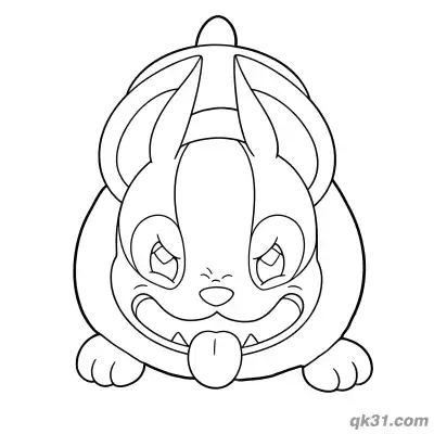 Free printable Smiling Yamper Tongue Out Coloring Page coloring page