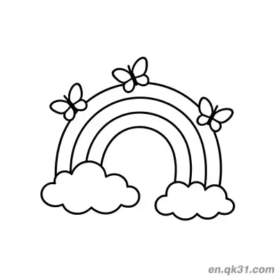 Free printable Butterfly Rainbow Coloring Page coloring page