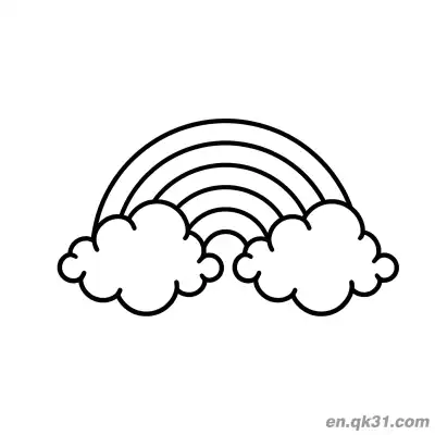 Free printable Cute Clouds Rainbow Coloring Page coloring page