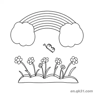 Free printable Garden Butterfly Rainbow Coloring Page coloring page