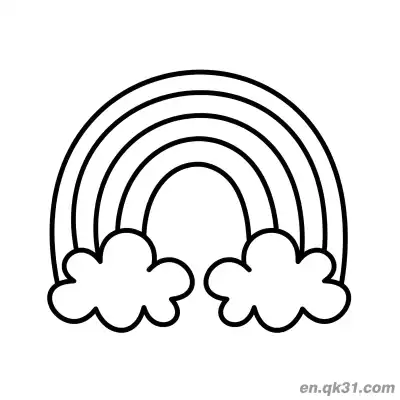Free printable Simple Clouds Rainbow Coloring Page coloring page
