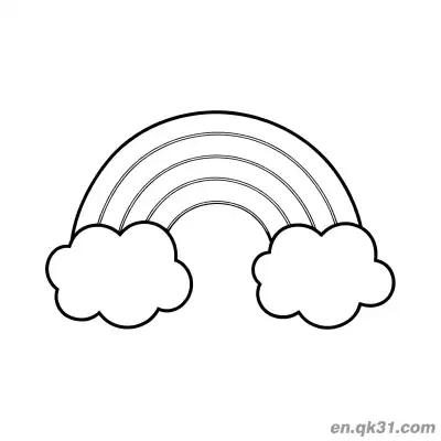 Free printable Super Simple Rainbow and Clouds Coloring Page coloring page