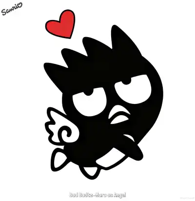 Free printable Bad Badtz-Maru as Angel  Coloring Page - Free Printable Sanrio PDFS Coloring Sheets coloring page