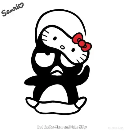 Free printable Bad Badtz-Maru and Hello Kitty Coloring Page coloring page